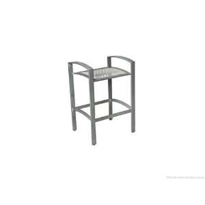   Aluminum Metal Backless Mesh Seat Arm Patio Bar Stool Sandstone Finish