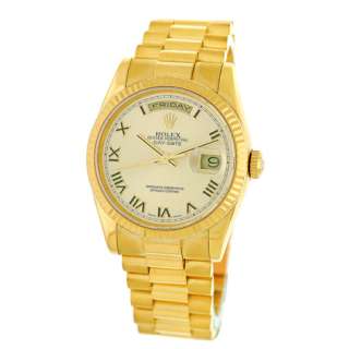ROLEX 18K Yellow Gold Day Date President # 118238 P Serial Lifetime 