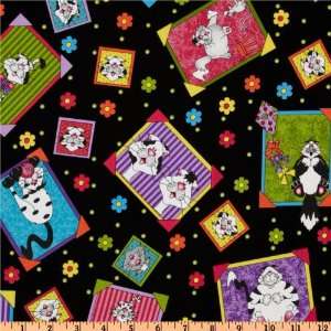  44 Wide Caterwauling Tales Pictures Black Fabric By The 