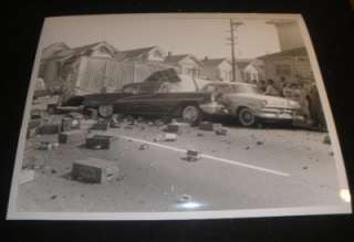 Pepsi truck Crash Photo Oakland CA Black White 1950s 60s great image 