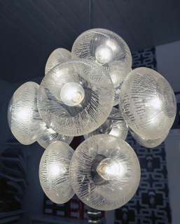 Crystal BUBBLE Glass Globes Sputnik CHANDELIER Atomic Pendant Lamp 50s 