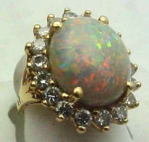   Australian Opal Ring 14K Gold 1.20 Carat VS Diamonds $4,700.00 Retail