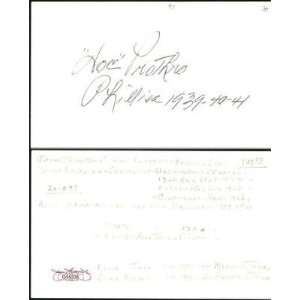  Doc Prothro Washington Senators Autographed 3x5 Vintage 