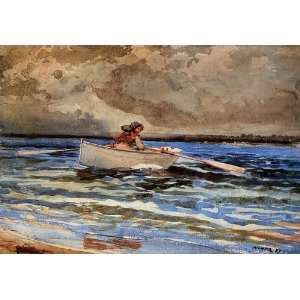  Oil Painting Rowing at Prouts Neck Winslow Homer Hand 