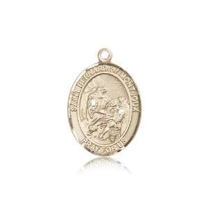 14kt Gold St. Saint Bernard of Montjoux Medal 1 x 3/4 Inches 7264KT 