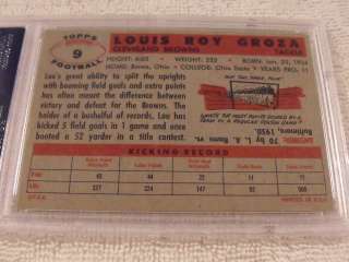 1956 Topps #9 LOU The Toe GROZA Cleveland Browns   PSA 5 EX   HOF 
