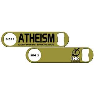   Inked Bottle Opener Atheism A Non Prophet Organization   Army Green