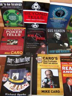   14 Poker Texas Hold `EM Books Books Hansen Caro Hellmuth & More Lot #1