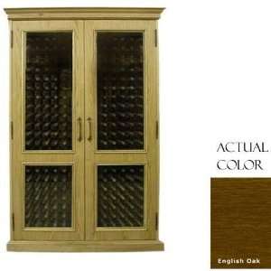   440 Bottle Wine Cellar   Glass Doors / English Oak Cabinet Appliances