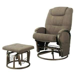  Tan Swivel Recliner with Ottoman by Monarch
