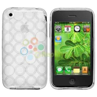 Clear Circle TPU Case+Privacy Film for iPhone 3 G 3GS  