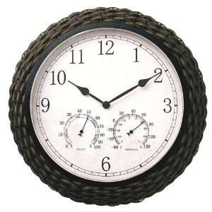  Springfield 15 Synthetic Wicker Clock with Thermometer 