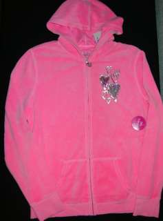 New girls JUSTICE neon pink hoodie Size 18  