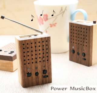 Motz Power MusicBox Wooden FM Radio  Player Speaker  