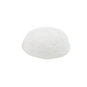   DMC Knitted Kippah with White Holes and Thick Yarn 