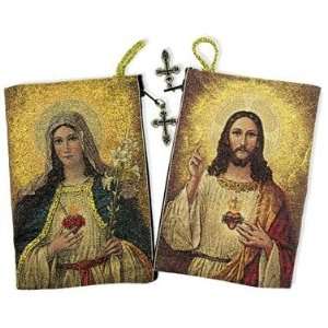   & Mary Immaculate Rosary Icon Pouch Case Cloth Holder Tapestry Gift