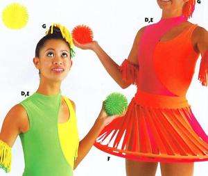 NEW DANCE TOPS LINED COLORS NEON SPANDEX Ch/Ad DANCE  