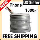 1000 FT FLAT 8 Wire Solid Thermostat Security Silver Cable 8C 28 AWG 