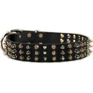  3+3 Leather Spiked Dog Collars