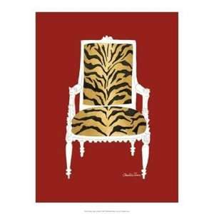    Tiger Chair On Red by Chariklia Zarris 14x18
