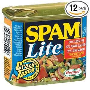 Spam Luncheon Meat Lite 12 oz (Pack of 12)  Grocery 