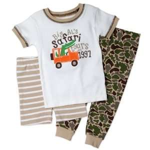  Carters Boys 3 piece Cotton Safari Pajama Set (24 