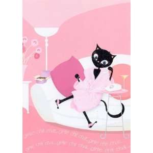  Kiki Girlie Chit Chat, Cats & Kittens Note Card, 5x7