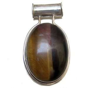   Pendant 03 Oval Brown Golden Sterling Silver Chatoyant 1.7 Jewelry