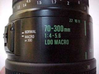 Lens Quantaray TECH 10 MX AF 70 300mm f4 5.6 LDO Macro Zoom Lens Sony 