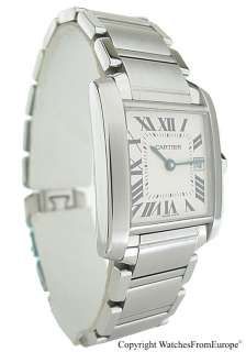 Gorgeous CARTIER Tank Francaise Stainless Steel Midsize Watch Box 