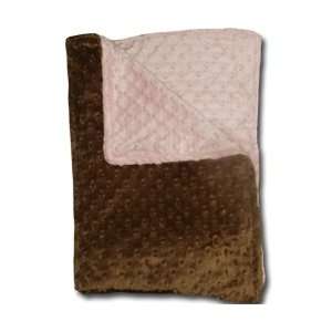    Personalized Chocolate and Pink Minky Chenille Blanket Baby