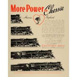  1936 Ad Chessie Kitten Chesapeake Lines Washington FFV 