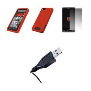 Motorola Droid X MB810   Red Soft Silicone Gel Skin Cover 