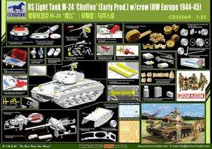 BRONCO 1/35 US Light Tank M 24 Chaffee,Early Prod w/Crew(Europe1944 45 