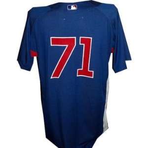  #71 2010 Chicago Cubs Game Used Spring Training Blue 