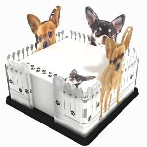  Chihuahua (fence) Note Holder with matching Chihuahua Note 