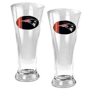  New England Patriots NFL 2pc 16oz Pilsner Glass Set 