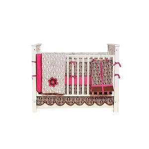    Bacati Damask Pink and Chocolate Baby Crib Set 10 Piece Baby