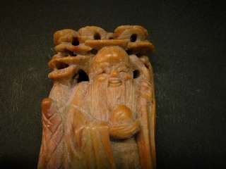 Chinese Soapstone Seal Immortal holding a peach DONOVAN  