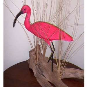  Scarlet Ibis Bird Sculpture