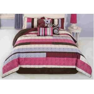  Choppy Pink Full Comforter Set