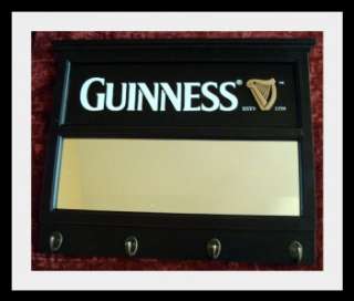 New in Box Guinness Logo Mirror / Coat Rack Bar Sign  