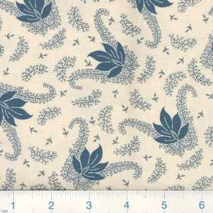  45 Wide Romantic Legacy Ditzy Leaves Blue Fabric By The 