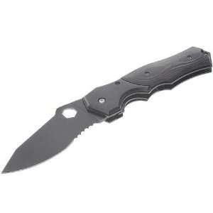  Stainless Steel Manual Release Folding Knife with Pouch 