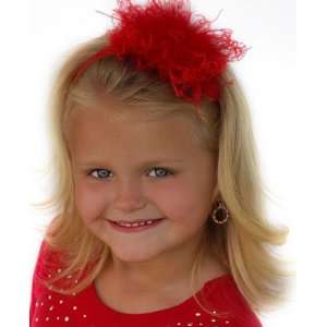  Red Marabou Hard Headband Beauty