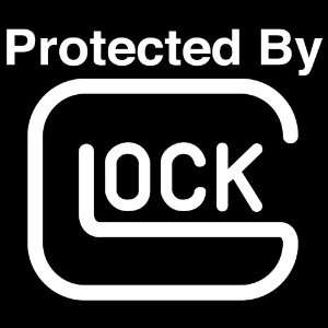 Glock Gun Logo   Guns, Car, Truck, Safe, Vinyl Decal 4 inch   white 