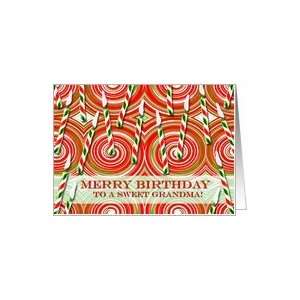  Christmas Birthday for Grandma, Candy Canes Card Health 