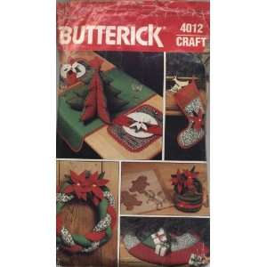 Butterick Christmas Craft Tree, Stocking, Wreath, Tree Skirt, Basket 