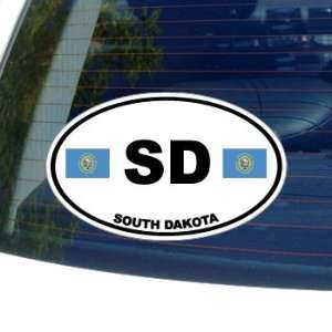  SD SOUTH DAKOTA State Auto Oval Flag   Window Bumper 