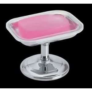  Soapdish, Bright Chrome Pedestal Soapdish, 3 1/2in high x 